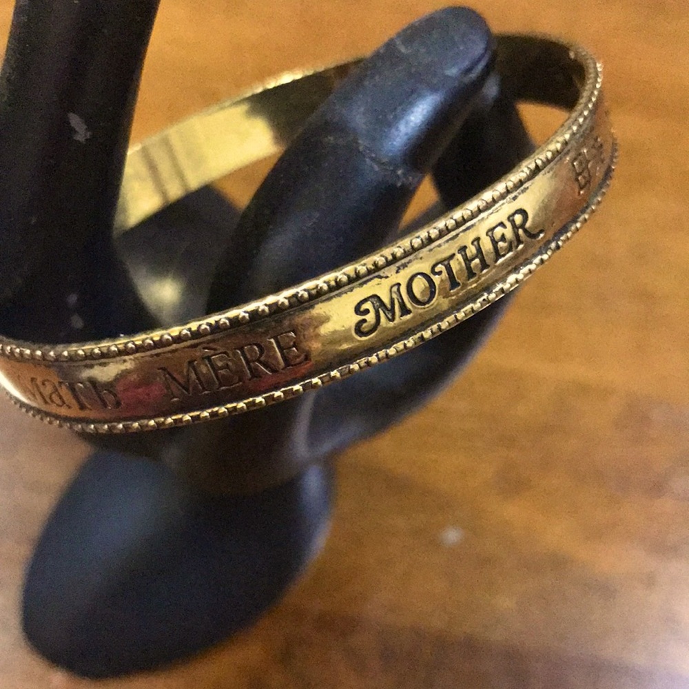 Vintage Avon Engraved 'MOTHER' Bangle Bracelet - Gold Tone.